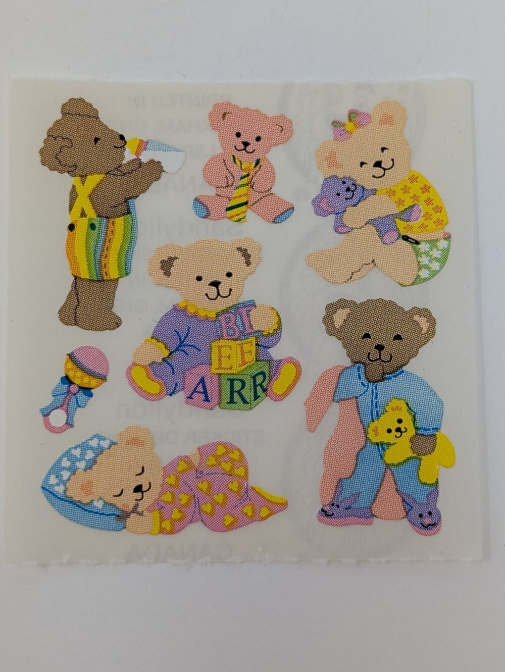 Sandylion Stickers Baby Teddy Bears Vintage